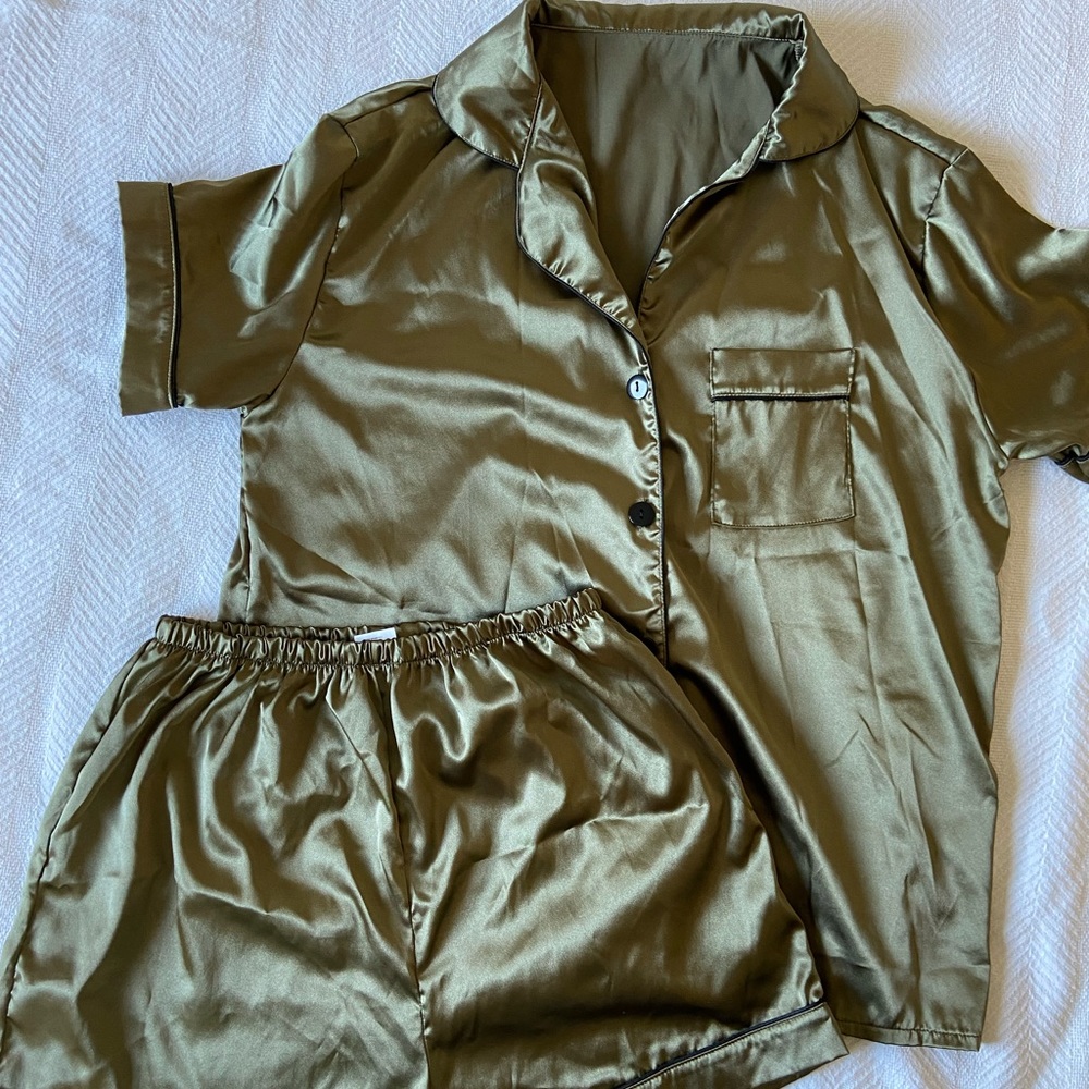 "silk" pajama set